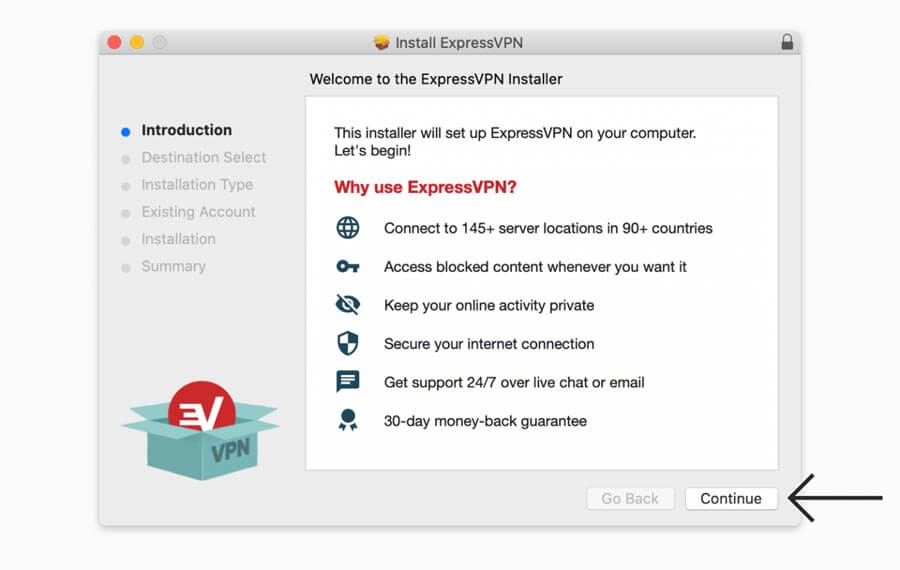 expressvpn continue