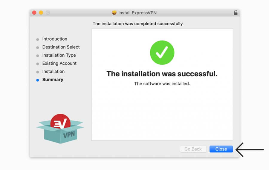 expressvpn successful install