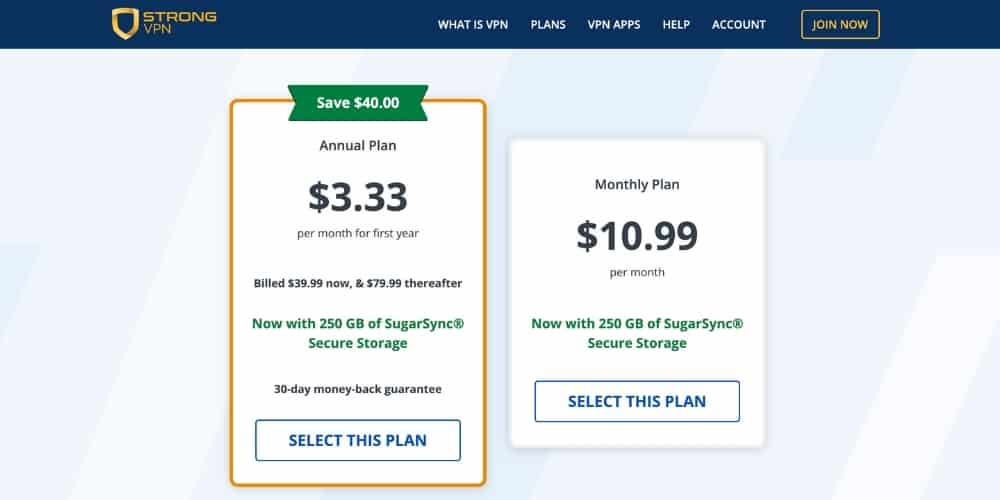 StrongVPN price
